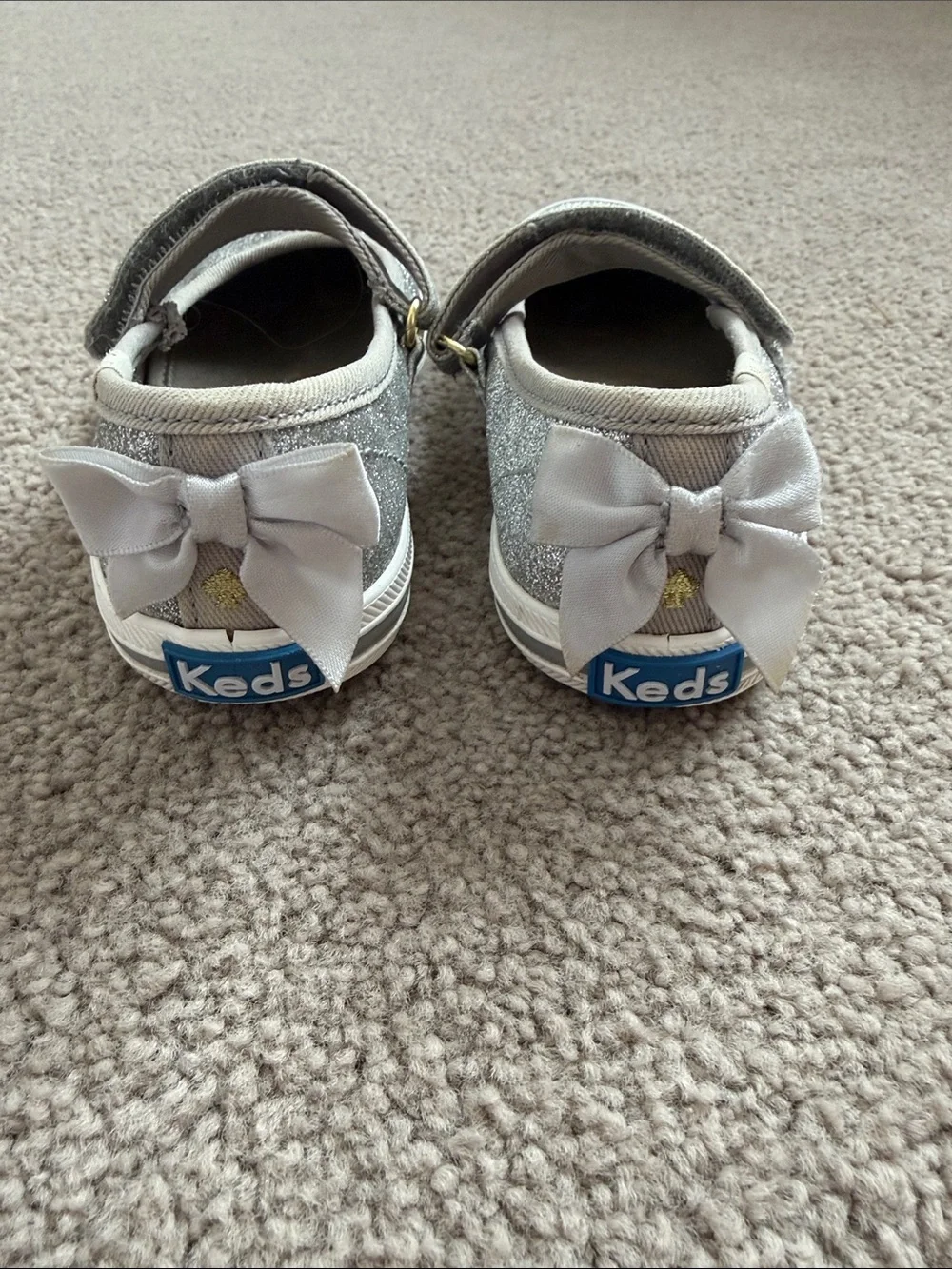 Keds x kate spade Girls' Silver Glitter Mary Jane Shoes